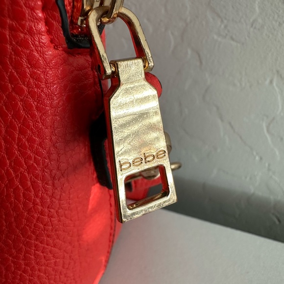 Bebe Fabiola Mini Dome Purse Ruby Red & Black - Picture 7 of 12